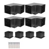 Pergola Bracket Kit, 6x6 Inch (Inner Size 5.5x5.5), 4 Pcs 3-Way Heavy Duty Corner Bracket Woodworks DIY Post Base Kit